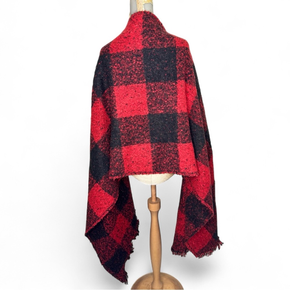 American Eagle Buffalo Check Furry Fuzzy Scarf‎ Blanket Shawl Wrap